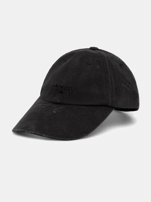 VETEMENTS czapka z daszkiem bawełniana Friday Distressed