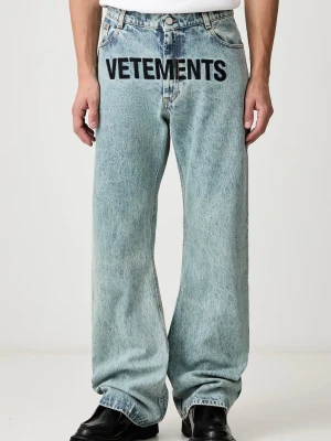 Vetements Embroidered Logo jeansy regular męskie