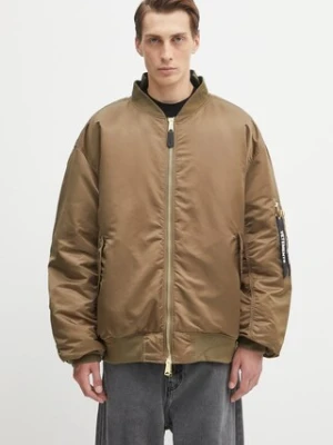 VETEMENTS kurtka bomber dwustronna Cut-Up Bomber kolor zielony zimowa UH76BO450GO