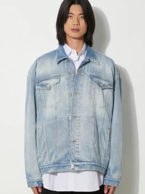 VETEMENTS kurtka jeansowa Logo Denim Jacket kolor niebieski przejściowa oversize UE64JA390N