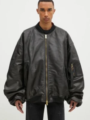 VETEMENTS kurtka Oversized Leather Bomber męska kolor czarny przejściowa UA66JA200B