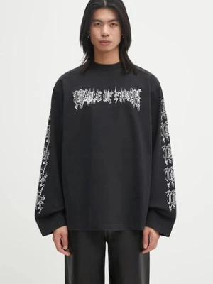 VETEMENTS longsleeve bawełniany Cof Logo Longsleeve kolor czarny wzorzysty UCF76LS100B