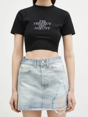 VETEMENTS spódnica jeansowa Destroyed Denim Mini