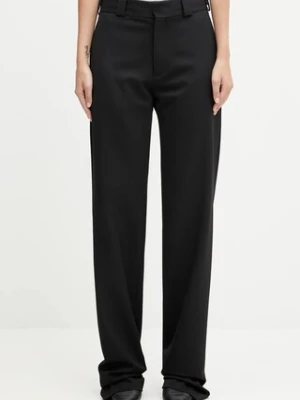 VETEMENTS spodnie z wełną Fitted Tailored damskie kolor czarny proste high waist WH76TP300SB