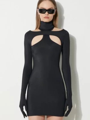 VETEMENTS sukienka Cut-Out Styling Dress With Gloves kolor czarny mini dopasowana WE64DR400B