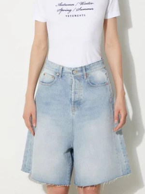 VETEMENTS szorty jeansowe Denim Shorts damskie kolor niebieski gładkie high waist UE64SS200N