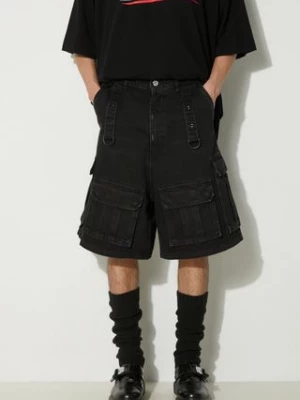 VETEMENTS szorty jeansowe Multipocket Cargo Denim Shorts męskie kolor czarny UE64SS100B