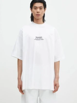 VETEMENTS t-shirt bawełniany All You Need Oversized kolor biały z nadrukiem UA66TR690W