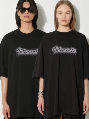 VETEMENTS t-shirt bawełniany Bling Logo T-Shirt kolor czarny z aplikacją UE64TR360B