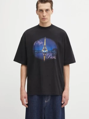 VETEMENTS t-shirt bawełniany Night In Paris Oversized męski kolor czarny z nadrukiem UH76TR410B