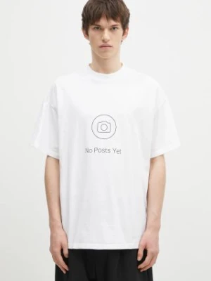 VETEMENTS t-shirt bawełniany No Posts Regular kolor biały z nadrukiem UA66TR730W