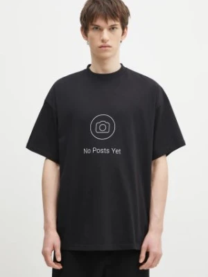 VETEMENTS t-shirt bawełniany No Posts Regular kolor czarny z nadrukiem UA66TR730B