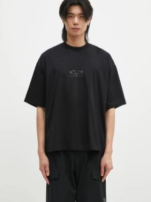 VETEMENTS t-shirt bawełniany Oval Logo Cropped Boxy kolor czarny z nadrukiem UA66TR600BB