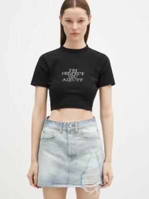 VETEMENTS t-shirt I'M Perfect You Adjust Cropped Fitted damski kolor czarny WA66TR740B