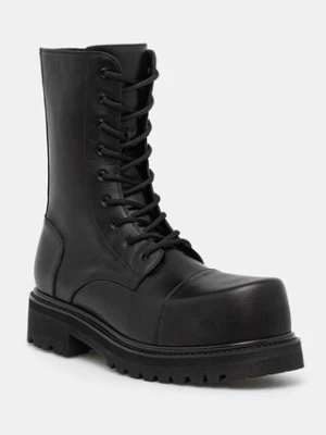 VETEMENTS workery skórzane Stomp Combat Boot męskie kolor czarny UH76BT800B