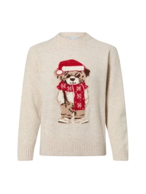 VG Damski sweter z dzianiny z zawartością wełny Kobiety Sztuczne włókno beżowy|czerwony wzorzysty,