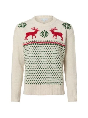 VG Damski sweter z dzianiny z zawartością wełny Kobiety Sztuczne włókno beżowy|zielony|czerwony wzorzysty,