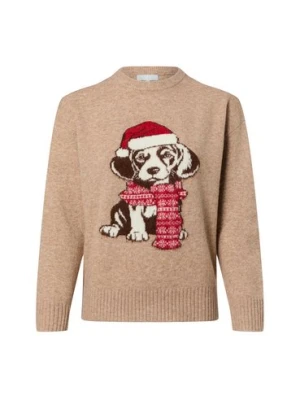 VG Damski sweter z dzianiny z zawartością wełny Kobiety Sztuczne włókno brązowy|czerwony wzorzysty,