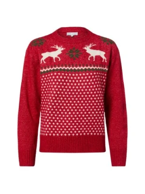 VG Damski sweter z dzianiny z zawartością wełny Kobiety Sztuczne włókno czerwony|biały|zielony wzorzysty,