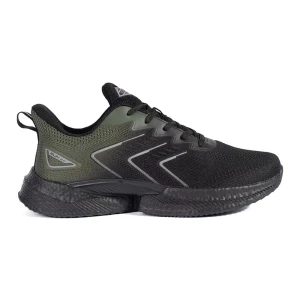 Vico Czarno-zielone lekkie buty sportowe sznurowane czarne