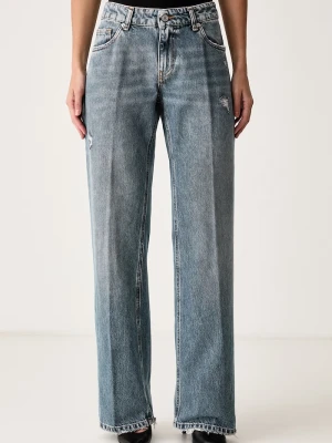 ViCOLO jeansy straight damskie niebieski