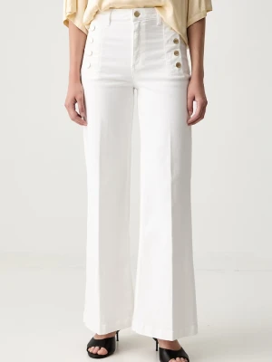 ViCOLO jeansy wide leg damskie biały