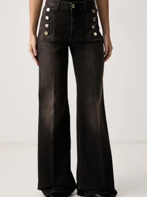 ViCOLO jeansy wide leg damskie czarny