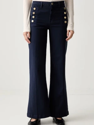 ViCOLO jeansy wide leg damskie niebieski