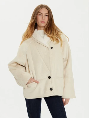 ViCOLO Kożuch TS0038 Écru Regular Fit Kremowy