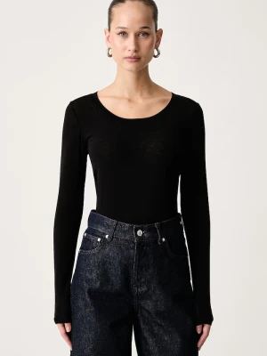 ViCOLO longsleeve damski z dodatkiem kaszmiru czarny