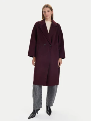 ViCOLO Płaszcz wełniany TF0003 Bordowy Regular Fit