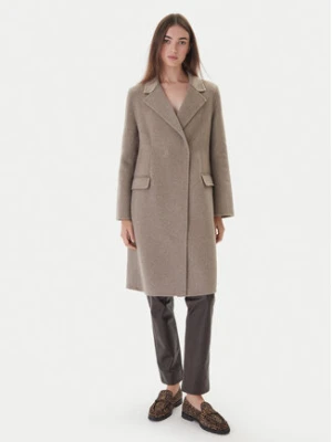 ViCOLO Płaszcz wełniany TF0073 Brązowy Regular Fit