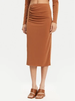 ViCOLO Spódnica midi UD0010 Brązowy Regular Fit