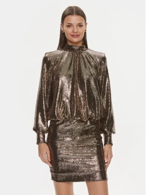 ViCOLO Sukienka koktajlowa FR0017 Złoty Regular Fit
