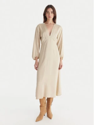 ViCOLO Sukienka koktajlowa TF0250 Beżowy Regular Fit