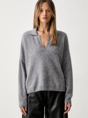 ViCOLO sweter damski wełniany szary