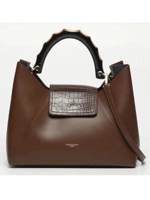 Victor & Hugo Paris Skórzana torebka "Ana" w kolorze ciemnobrązowym - 35 x 27 x 13, 5 cm rozmiar: onesize