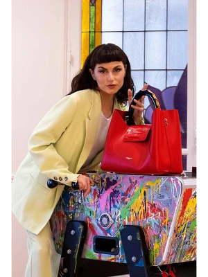 Victor & Hugo Paris Skórzana torebka "Ana" w kolorze czerwonym - 35 x 27 x 13, 5 cm rozmiar: onesize