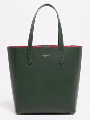 Victor & Hugo Paris Skórzana torebka "Bold" w kolorze ciemnozielonym - 32 x 40 x 13 cm rozmiar: onesize