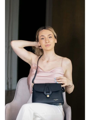 Victor & Hugo Paris Skórzana torebka "Ella" w kolorze czarnym - 24,5 x 17 x 9 cm rozmiar: onesize