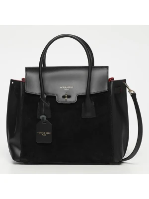 Victor & Hugo Paris Skórzana torebka "Jane" w kolorze czarnym - 36 x 35 x 24 cm rozmiar: onesize