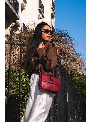 Victor & Hugo Paris Skórzana torebka "Joyce" w kolorze szaroróżowym - 26 x 16 x 6 cm rozmiar: onesize