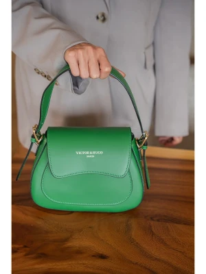 Victor & Hugo Paris Skórzana torebka "Laura" w kolorze zielonym - 23 x 18 x 9 cm rozmiar: onesize