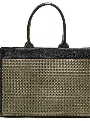 Victor & Hugo Paris Skórzana torebka "Nina" w kolorze czarno-oliwkowym - 37 x 27 x 12 cm rozmiar: onesize