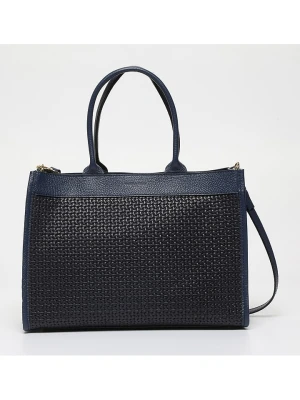 Victor & Hugo Paris Skórzana torebka "Nina" w kolorze granatowym - 37 x 27 x 12 cm rozmiar: onesize