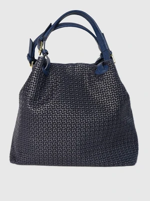 Victor & Hugo Paris Skórzana torebka "Reina" w kolorze granatowym - 33 x 31 x 16 cm rozmiar: onesize