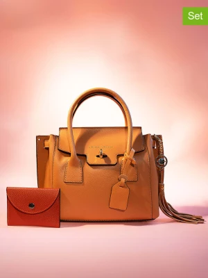 Victor & Hugo Paris Skórzana torebka "Set Jane" w kolorze pomarańczowym - 36 x 35 x 24 cm rozmiar: onesize