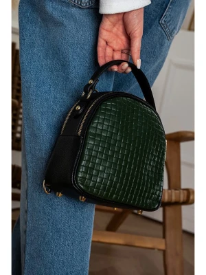 Victor & Hugo Paris Skórzany plecak "Ketlin" w kolorze ciemnozielonym - 20 x 20 x 10 cm rozmiar: onesize