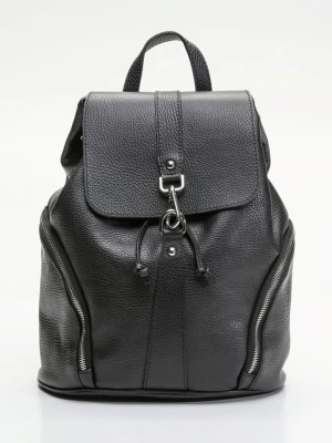 Victor & Hugo Paris Skórzany plecak "Lauren" w kolorze czarnym - 26,5 x 32 x 13 cm rozmiar: onesize