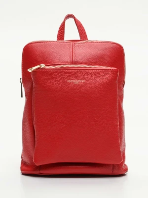 Victor & Hugo Paris Skórzany plecak "Melania" w kolorze czerwonym - 24 x 27 x 9 cm rozmiar: onesize